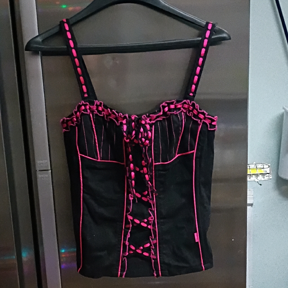 Tripp NYC Black and Pink Corset